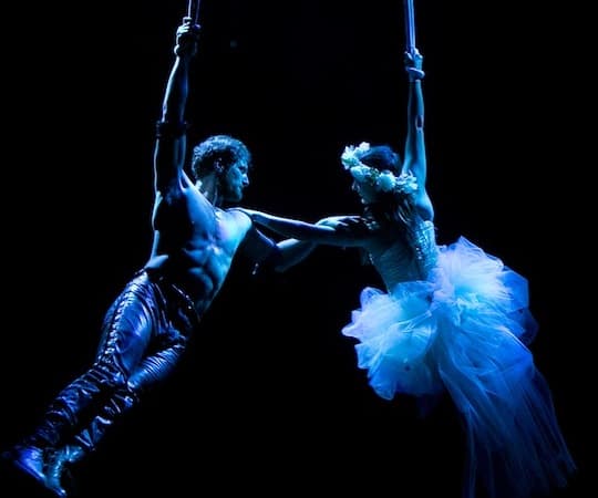 Jordan Dean as Robin and Christina Bennett Lind as Marion in "The Heart of Robin Hood" at the American Repertory Theater. (Evgenia Eliseeva)