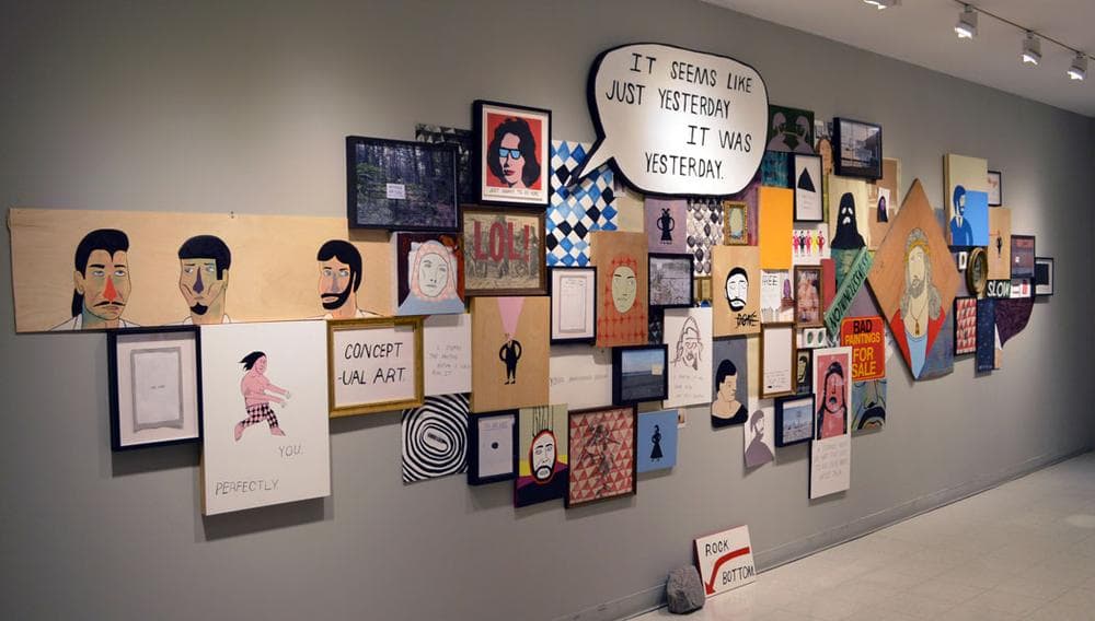 Pat Falco's installation "Just Happy To Be Here" at Montserrat College of Art in August 2013. (Pat Falco)