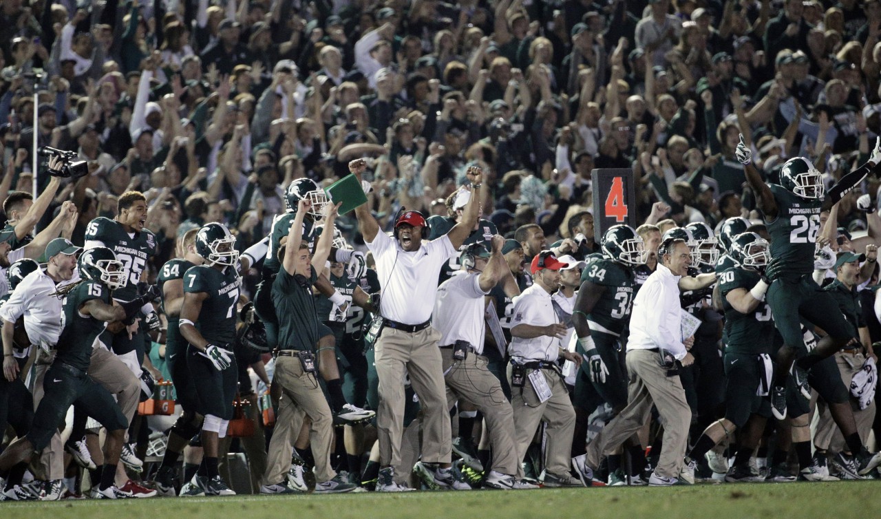 In the 100th edition of the Rose Bowl, No. 4 Michigan State beat No. 5 Stanford, 24-20. (Jae C. Hong/AP)