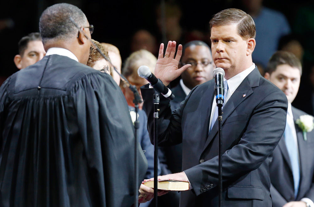 Anita Diamant: The inauguration of Marty Walsh was pure Boston... It was a civic pageant with a touch of pomp but virtually no pomposity. It was serious but didn’t take itself seriously. (AP)