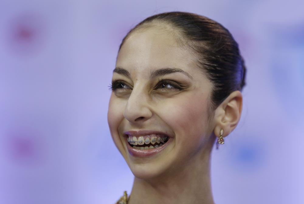Yasmin Siraj after competing at the U.S. figure skating championships last January. (Charlie Neibergall/AP)