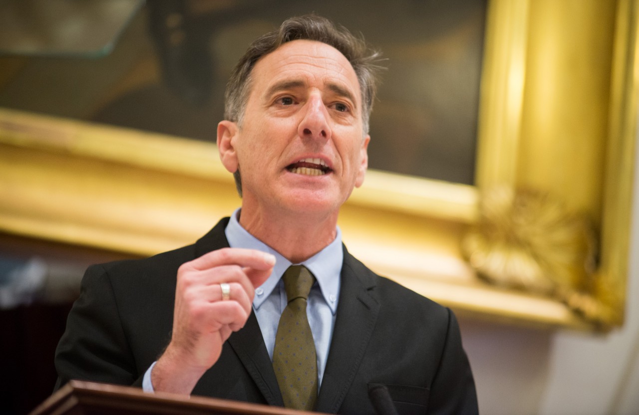 Vermont Gov. Peter Shumlin delivers the State of the State Address at the Statehouse in Montpelier, Vt., on Wednesday, Jan. 8, 2014. (Andy Duback/AP)