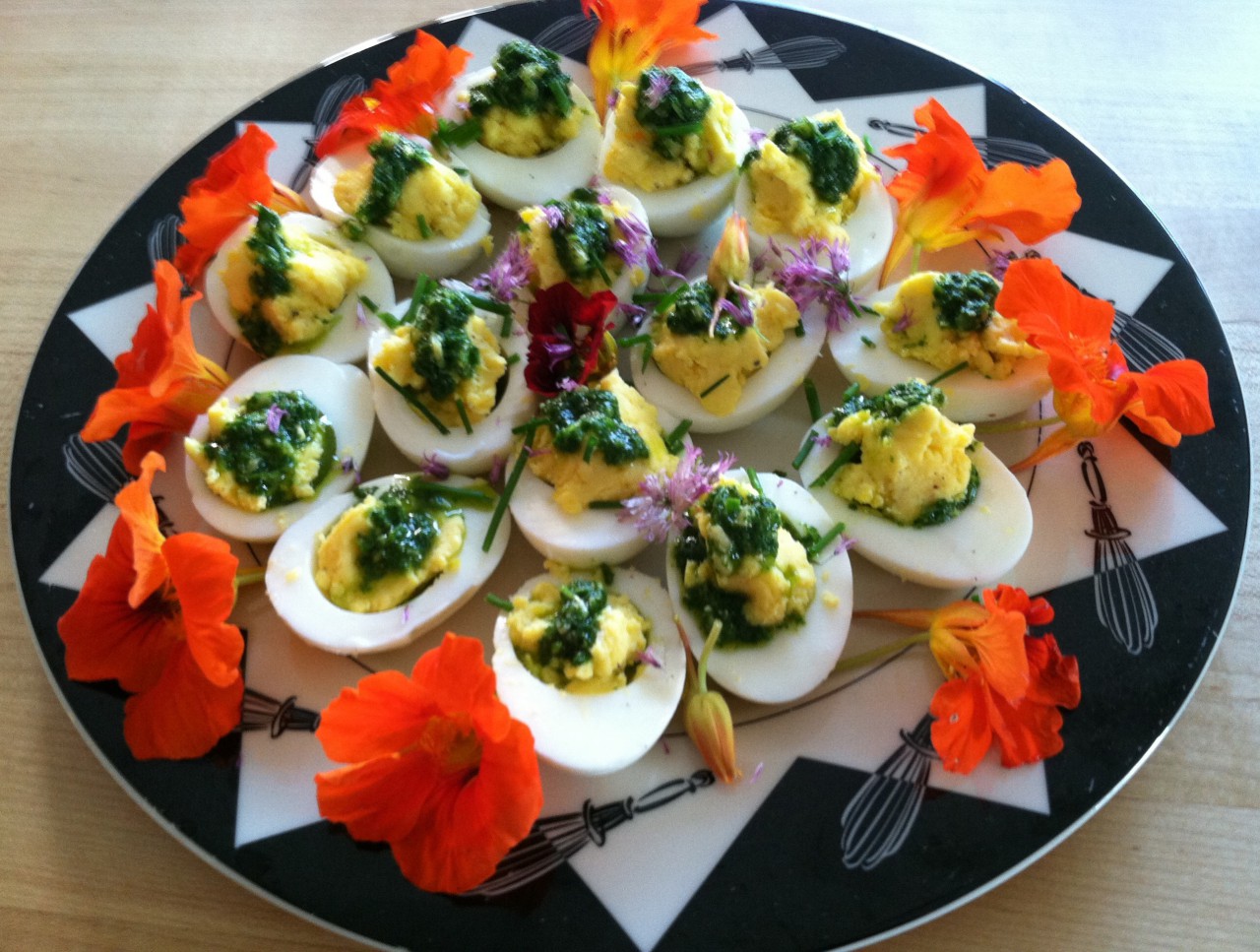 Kathy Gunst's deviled eggs. (Kathy Gunst/Here &amp; Now)