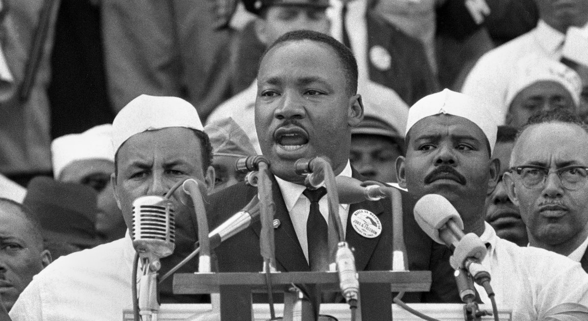 Sharon Brody: It's a cliche -- holidays have lost their meaning and commercialism has taken over. But MLK Day seemed different... until now. In this Aug. 28, 1963 file photo Dr. Martin Luther King Jr. delivers his "I Have a Dream" speech at the Lincoln Memorial in Washington. (AP)