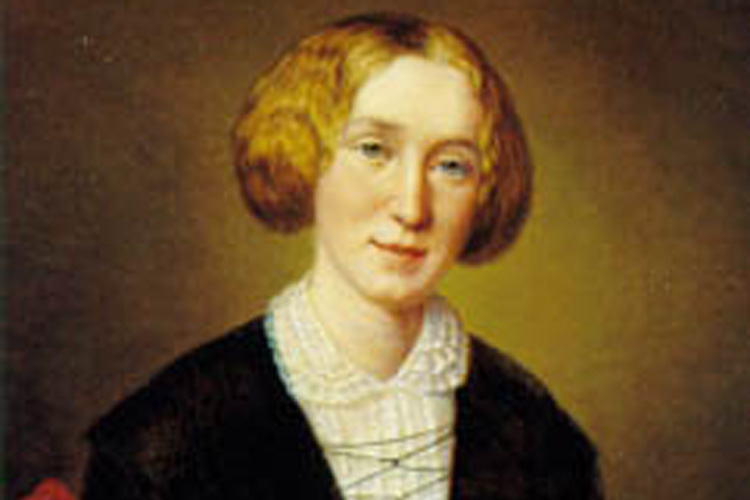 A portrait of the British novelist George Eliot at age 30, by Alexandre-Louis-François d'Albert-Durade. (Creative Commons)