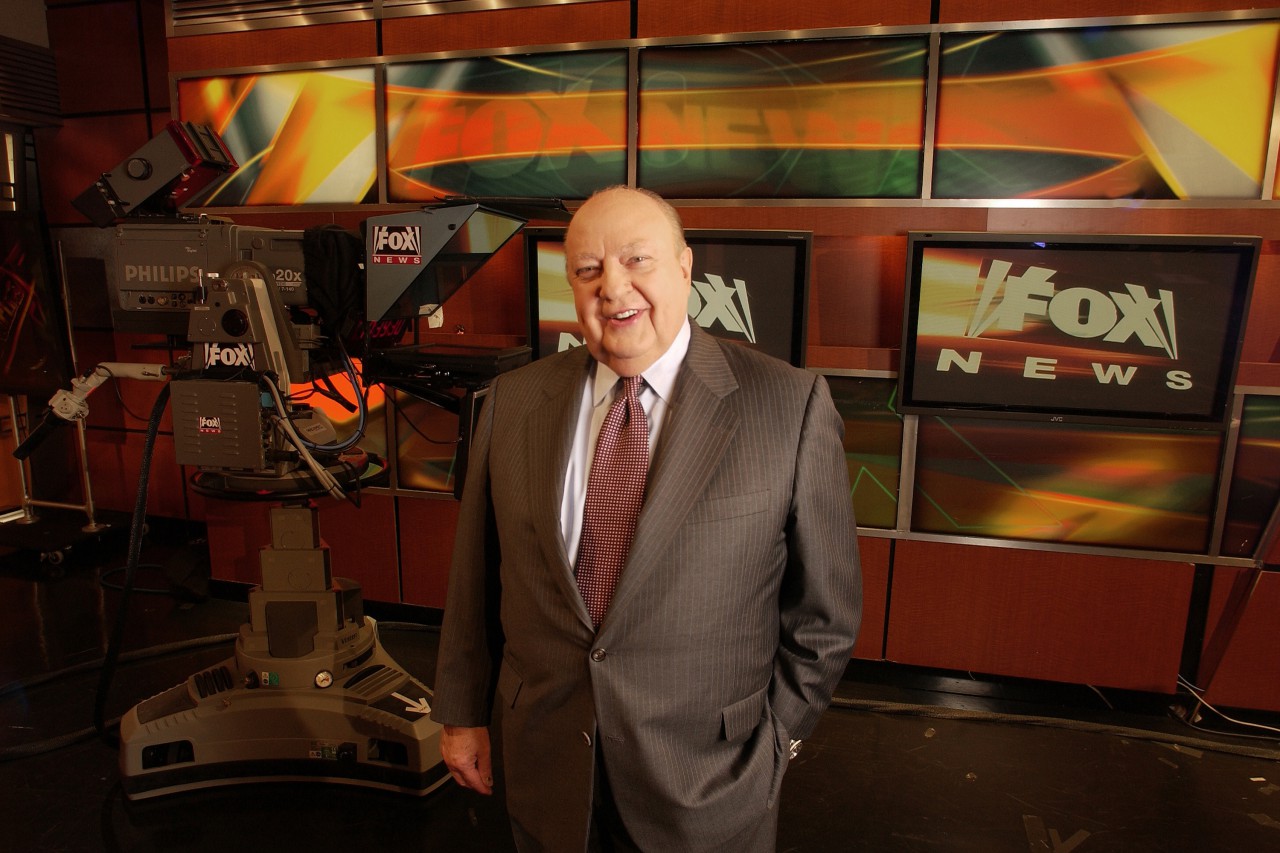In this Sept. 29, 2006 file photo, Fox News CEO Roger Ailes poses at Fox News in New York. Propelled by Ailes' "fair and balanced" branding, Fox has targeted viewers who believe the other cable-news networks, and maybe even the media overall, display a liberal tilt from which Fox News delivers them with unvarnished truth. (AP)