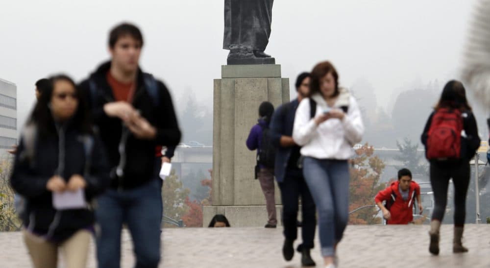 A recent White House report found one in five female college students are sexually assaulted. Not exactly, says Wendy Kaminer. She takes issue with the language of the report, saying the Obama Administration is apparently, "oblivious to the difference between allegations, estimates and facts." (Elaine Thompson/AP)