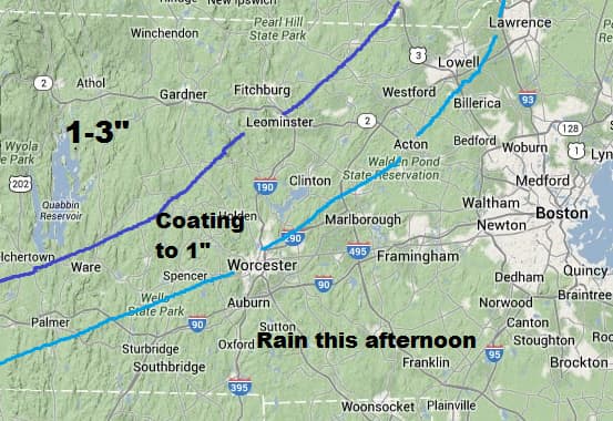 Vining Weather Map Forecast: Wintry Precipitation Due This Afternoon | WBUR News