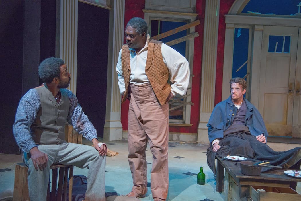 Keith Mascoll, Johnny Lee Davenport and Jesse Hinson in "The Whipping Man" at New Repertory Theatre. (Andrew Brilliant/Brilliant Pictures)