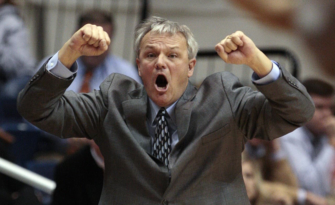 Mercer coach Bob Hoffman has had plenty of reason to celebrate this season--his Bears are going to the NCAA tournament for the first time in 29 years. (Dave Martin/AP)