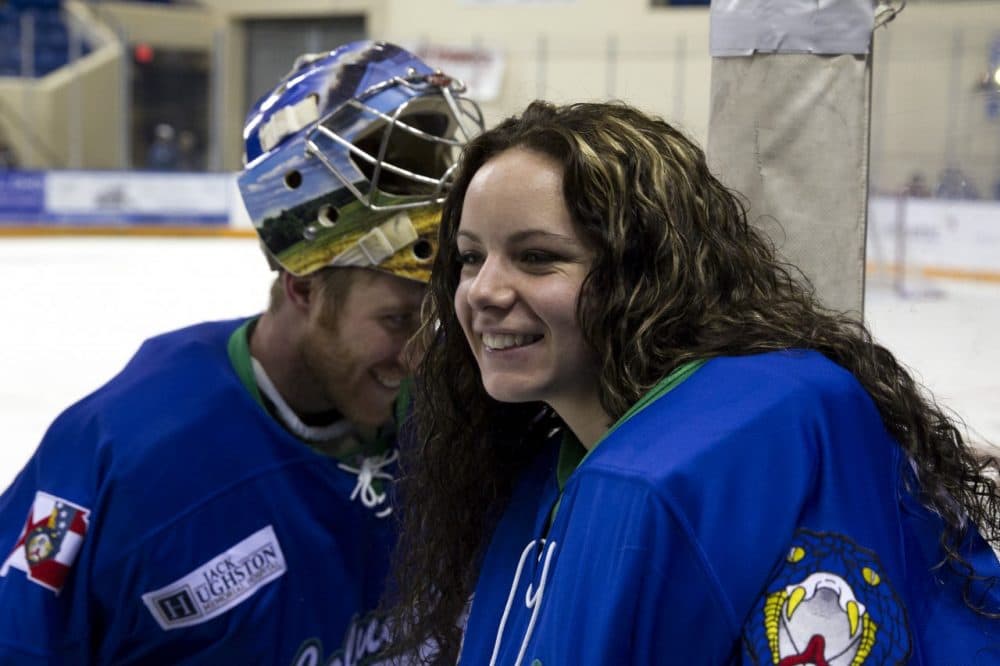After winning a gold medal in Sochi as a member of the Canadian national team, Shannon Szabados signed with the Columbus Cottonmouths, a men's team in the Southern Professional Hockey League. (Todd Kirkland/Getty Images)