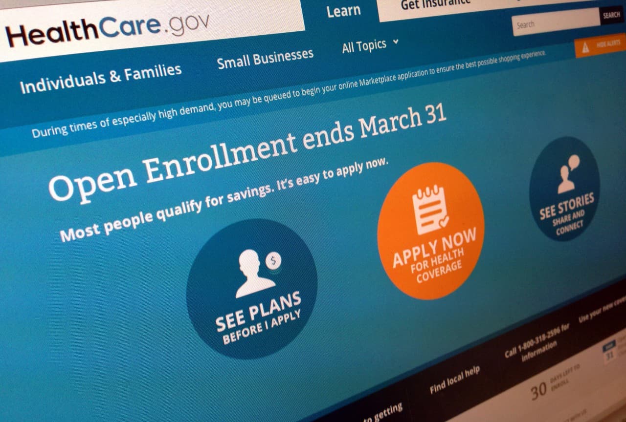 Part of the website for HealthCare.gov as photographed in Washington. (Jon Elswick/AP)