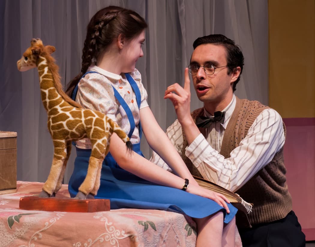 Nora Iammarino and Patrick Varner in "But the Giraffe!" at Underground Railway Theater. (A.R. Sinclair Photography)