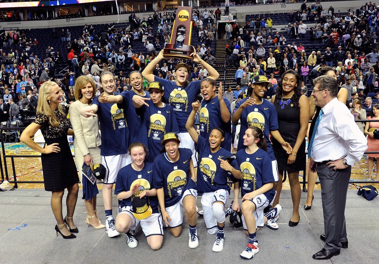The UConn women brought home the, title too. ( Frederick Breedon/Getty Images)