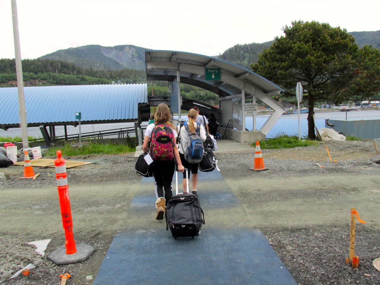 The Lady Kings land in Ketchikan, and head to ferry that connects the airport with the town. (Emily Files)