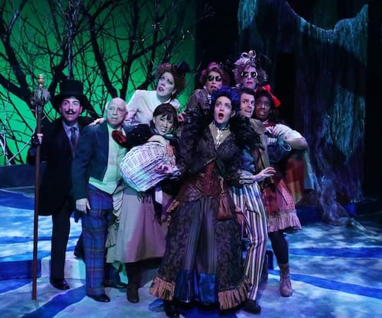 The cast of "Into the Woods" at the Lyric Stage Company of Boston. (Mark S. Howard)