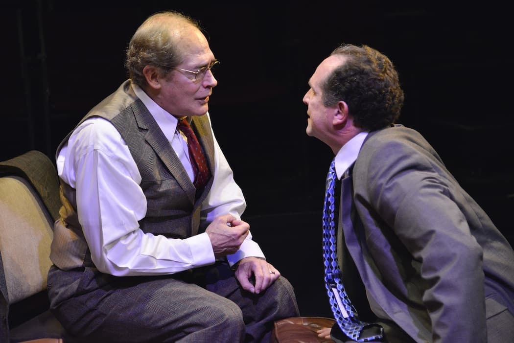 Joel Colodner and Jeremiah Kissel in "Imagining Madoff" at the New Repertory Theatre. (Andrew Brilliant/Brilliant Pictures)