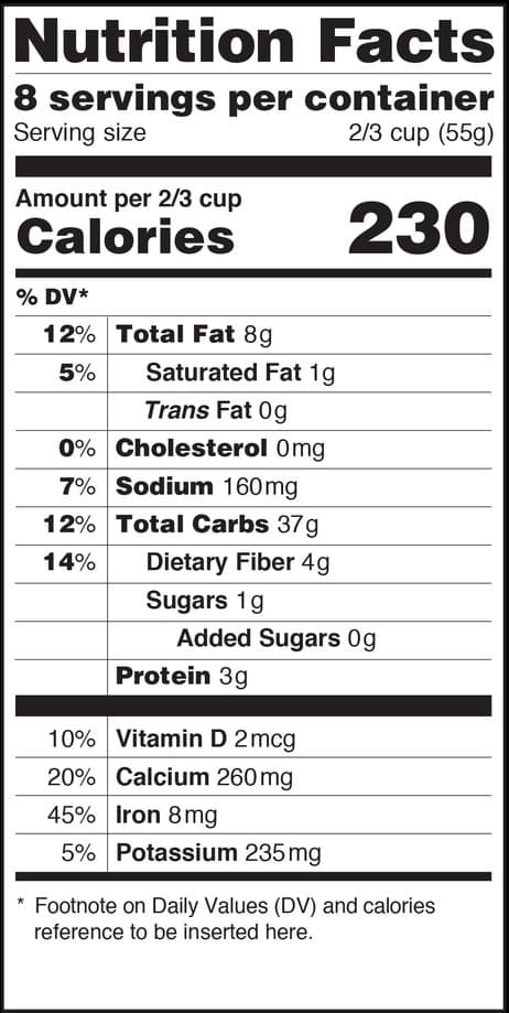 An example of the FDA's proposed nutrition label to replace the one that's been around since the 1990s. (Food and Drug Administration) 