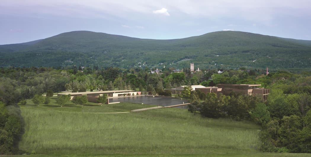 A rendering of the Clark Art Institute campus from Stone Hill. (Tadao Ando Architect & Associates)