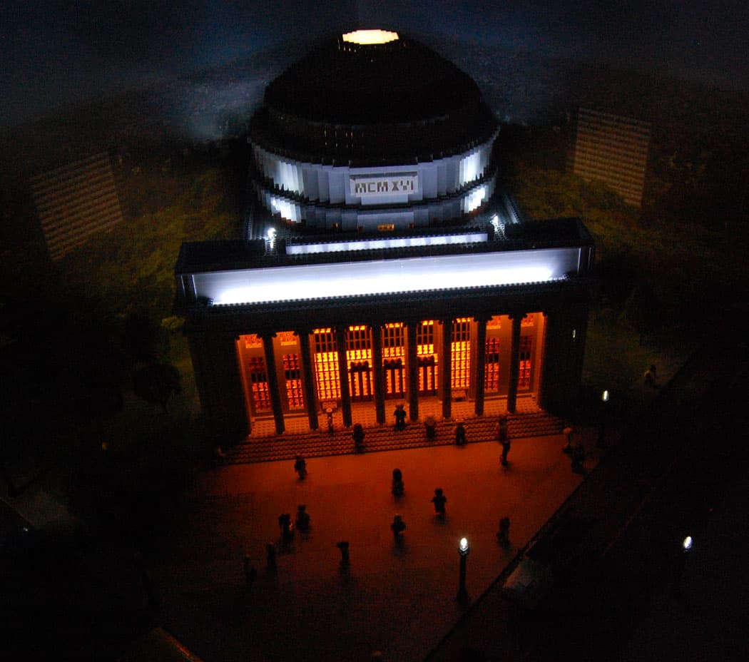 MIT’s Great Dome in the “Miniland” display. (Greg Cook)