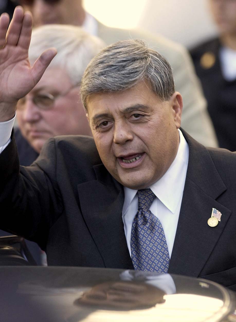 Cianci waves to supporters in Providence in 2002 after being sentenced to federal prison for his conviction on racketeering conspiracy charges. (Steven Senne/AP)