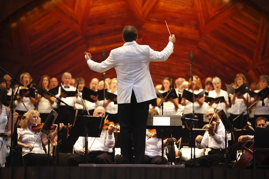 The Boston Landmarks Orchestra performing at the Esplanade. (Michael Dwyer)