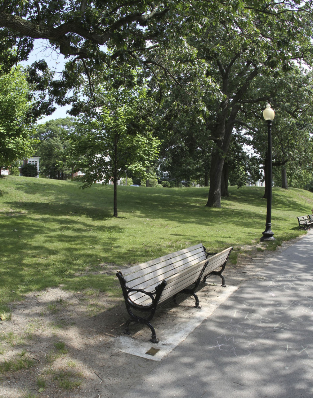 The curious bench Matthew Hincman snuck into Jamaica Pond in 2006. (Courtesy)