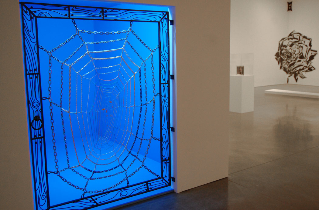 Jim Hodges's "Untitled (Gate)" from 1991, at left, and "Latin Rose from 1989. (Greg Cook)