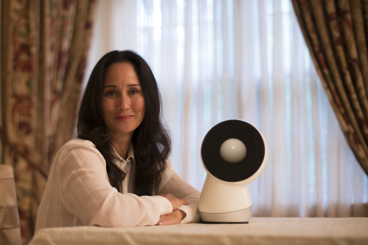 Social robotics expert and Jibo CEO Cynthia Breazeal next to the company's robot-in-development. (Courtesy)