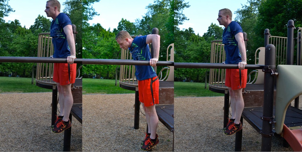 Tricep dips on monkey bars (November Project)