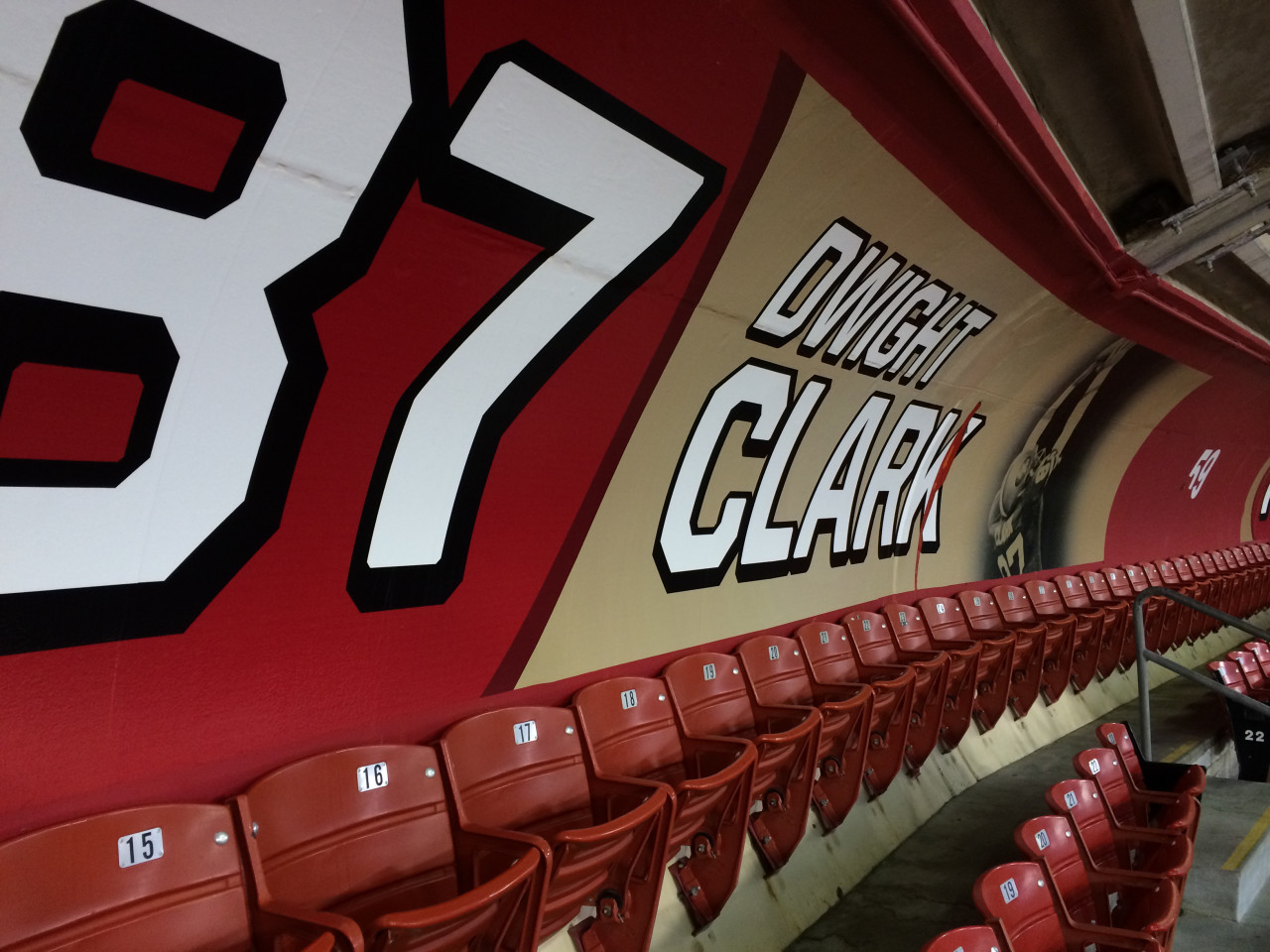 A tribute to 49ers receiver Dwight Clark, part of the "Ring of Honor." (Dan Brekke/Only A Game)