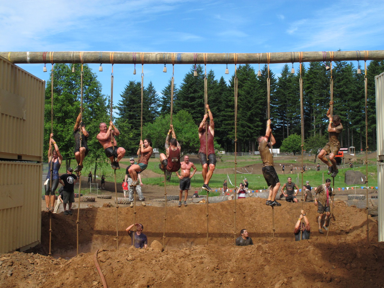 Competitors tackle an obstacle during the Pacific Northwest "Spartan Sprint" on Saturday, June 16, 2012, in Washougal, Wash.(AP/Rachel La Corte)
