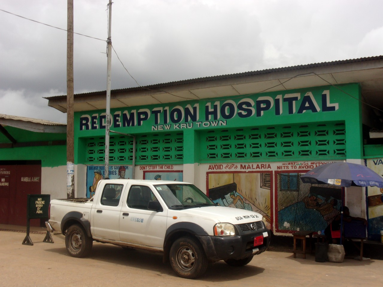The Redemption Hospital in New Kru Town, Monrovia, Liberia where the first victims of the Ebola virus died. It was the workplace of Esther Kesselley, the first nurse to die in Liberia, and Dr. Samuel Mutoro a Ugandan doctor got the virus from Kesselly. He later died. (Photo courtesy of Rodney Sieh, editor of FrontPageAfrica)  