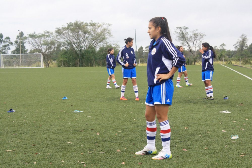 Members of the Paraguain U-20 women's soccer team at practice. (Alexandra Hall/Only A Game)