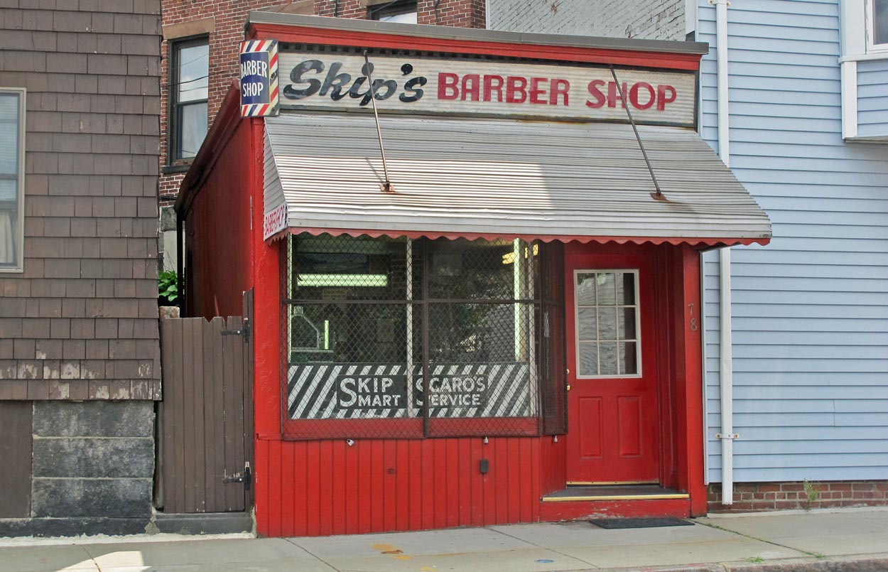 Location manager Charlie Harrington originally scouted this South Boston barber shop for "Good Will Hunting." Now he's hopeful it will make it into the final cut of "Black Mass." (Andrea Shea/WBUR)