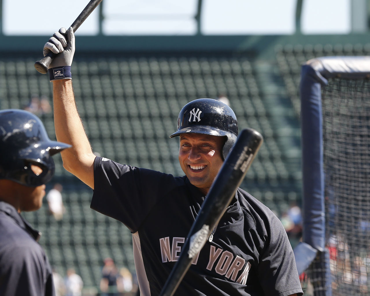 Derek Jeter of the New York Yankees during batting practice before