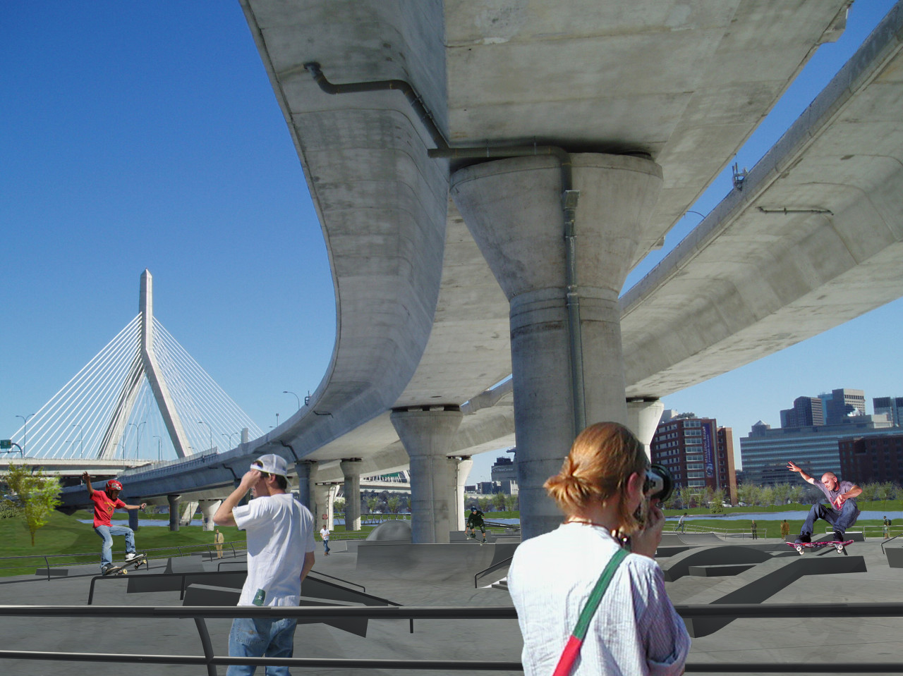 Another view of the future skate park. (Courtesy of the Charles River Conservancy)