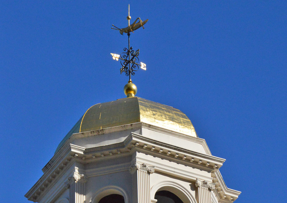 The grasshopper weather vane atop Faneuil Hall (Courtesy of Faneuil Hall Marketplace)
