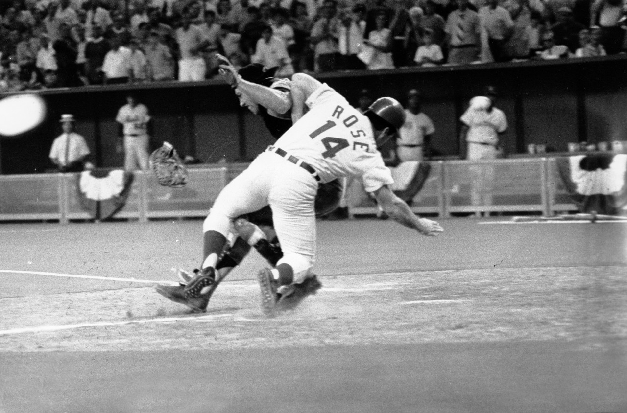 In the 1970 MLB All-Star Game in Cincinnati, Pete Rose leveled Cleveland catcher Ray Fosse. Rule 7.13 is designed to eliminate that kind of collision. (AP)