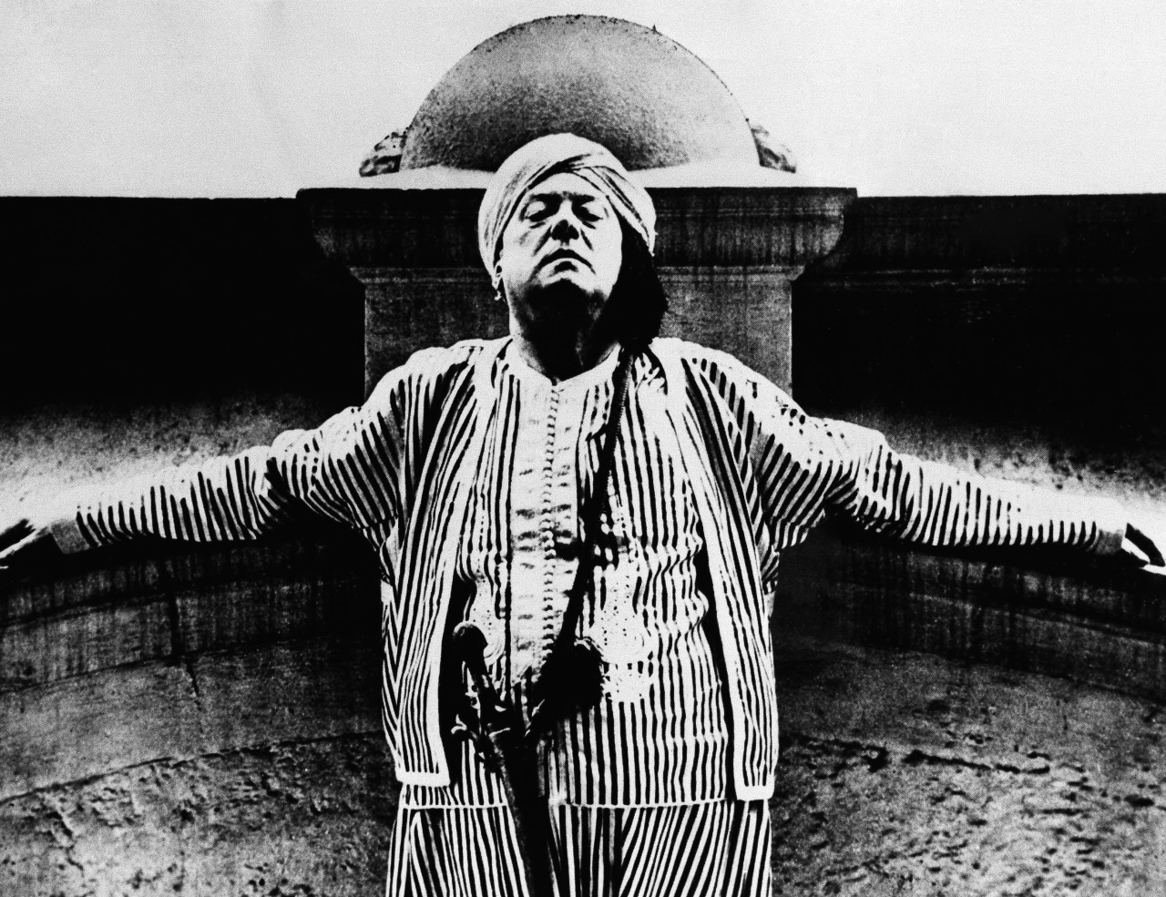 Aleister Crowley British occultist, writer, philosopher and mystic dressed in one of his character magical robes, April 19, 1934. (AP)