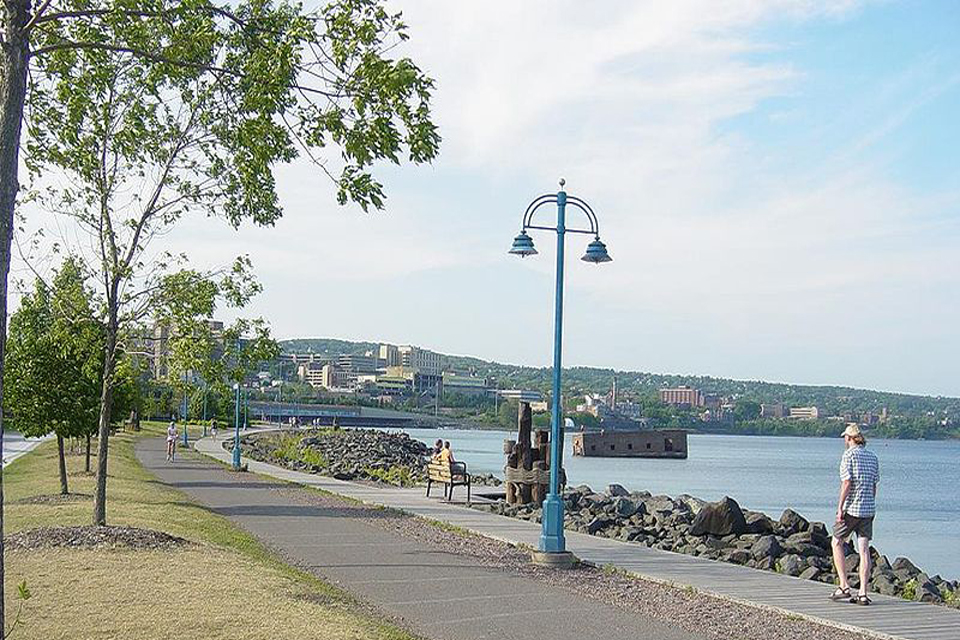 Duluth, Minnesota's Canal Park Lakewalk, shown here in 2005. (Jacob Norlund / Creative Commons)