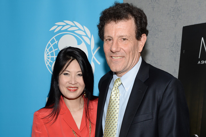 Authors Nicholas Kristof and wife Sheryl WuDunn attend the premiere of "Meena" at the AMC Loews Theater on Thursday, June 26, 2014 in New York. (AP)
