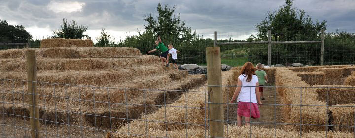Shelburne Farm's hay maze and climbing pyramid for young children in Stow. (Courtesy)