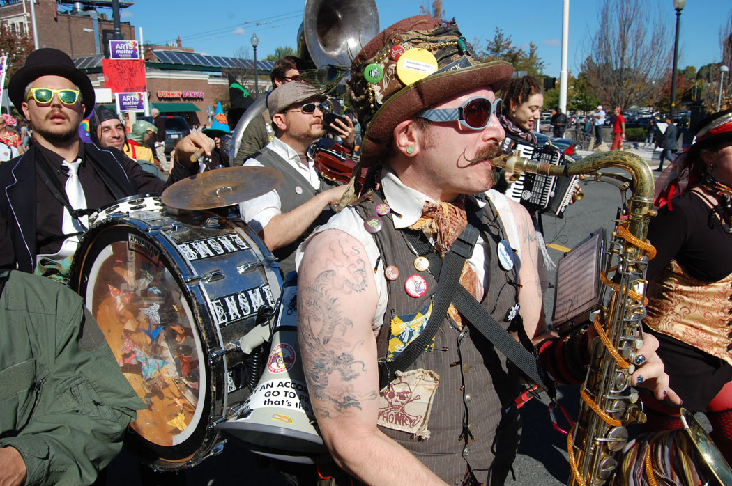 Emperor Norton's Stationary Marching Band from Somerville. (Greg Cook)