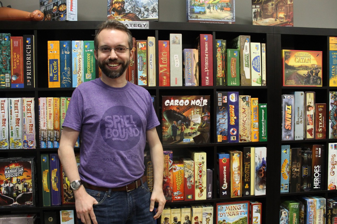 Kaleb Michaud is the founder of Spielbound and an avid board game collector. He has approximately 2,800 games to his name, and he's played about a third of them. (Robyn Murray/OAG)
