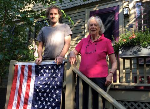 Theo Padnos and his mother Nancy Curtis pose for a picture after Theo's return to the U.S. (Courtesy of Nancy Curtis)