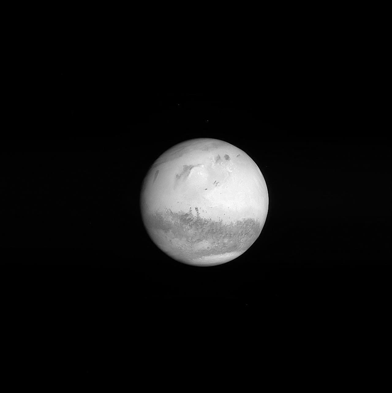In this photo provided by the European Space Agency,  Mars is seen by Rosetta's navigation camera during an approach on Saturday Feb. 24, 2007. (AP/ESA)