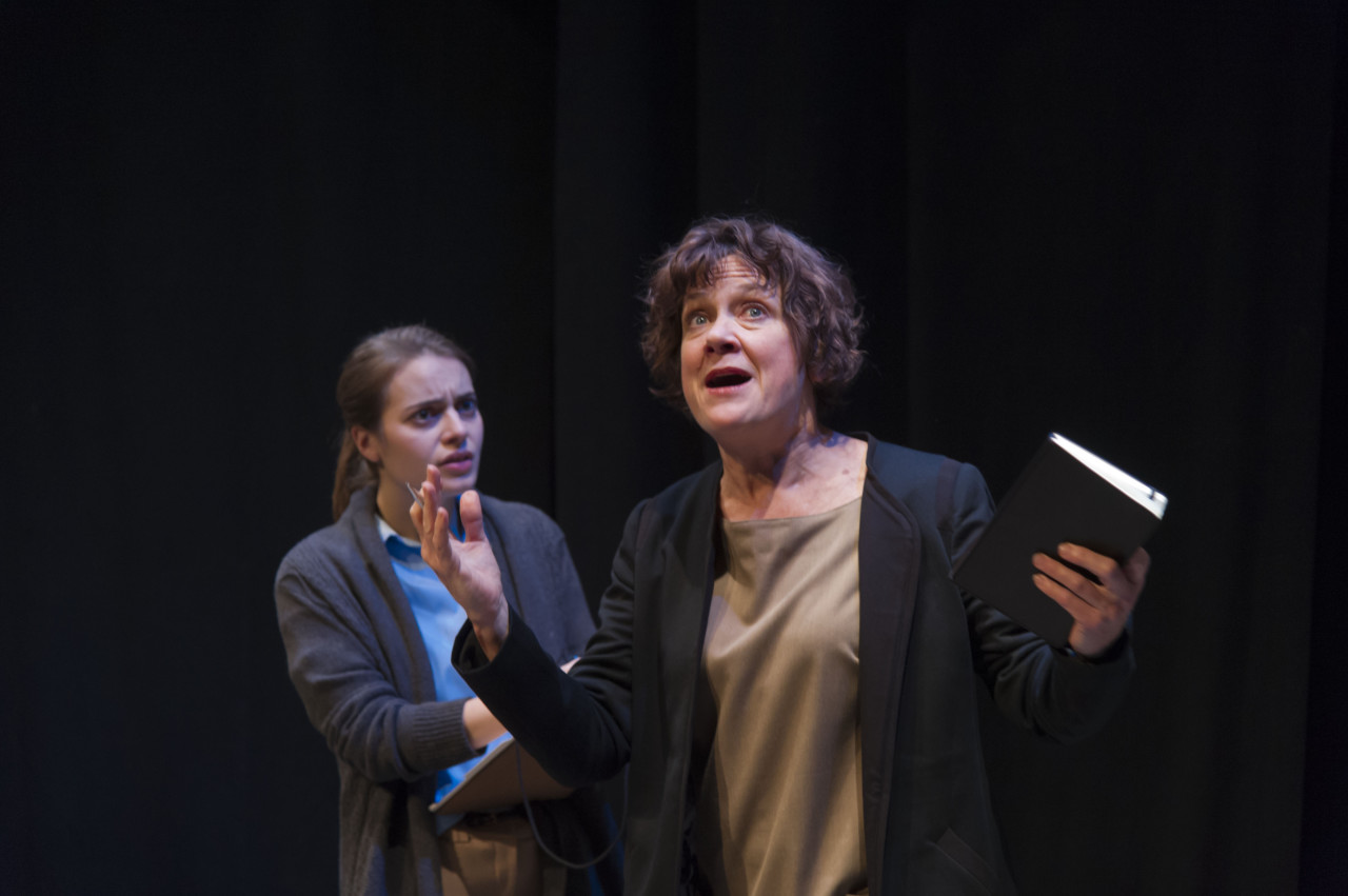 Melissa Jesser and Debra Wise in Monica Bauer's "Chosen Child" at Boston Playwrights' Theatre. (Kalman Zabarsky)