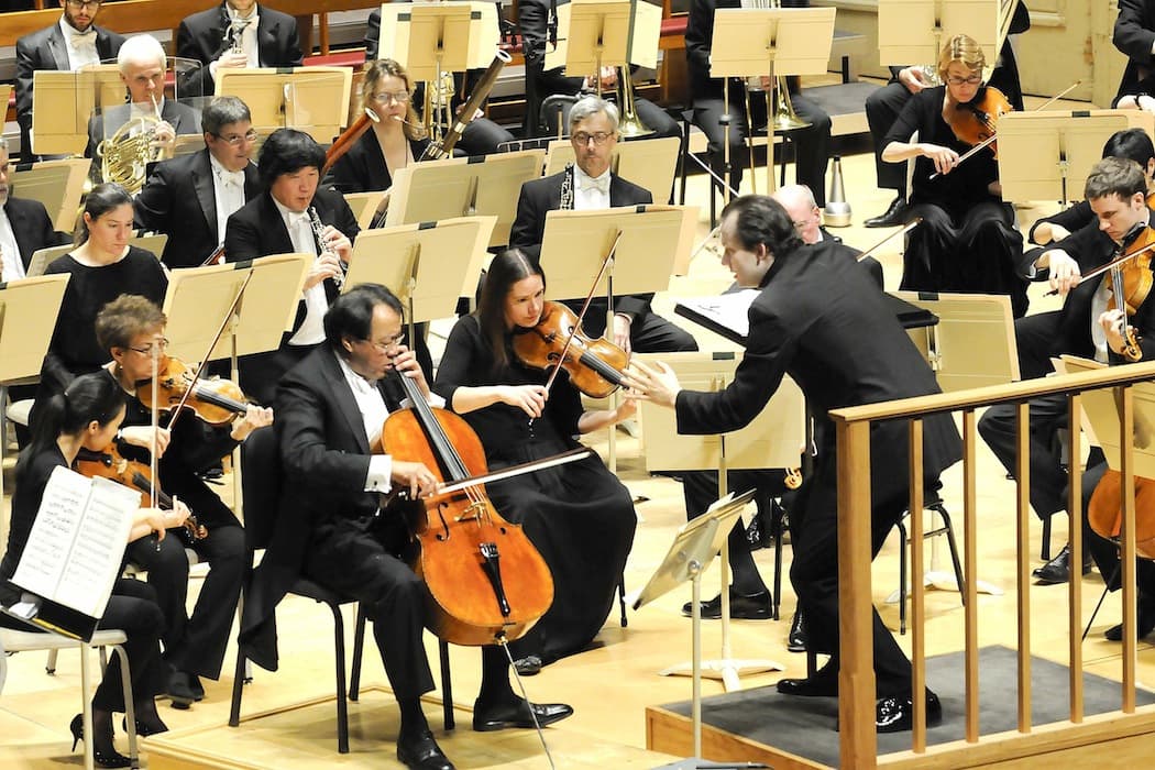Yo-Yo Ma, Andris Nelsons and the BSO. (Stu Rosner)