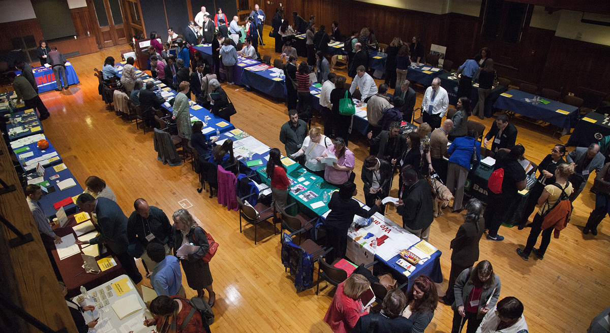 The Job Fair for Individuals with Visual Impairments, hosted by the Radcliffe Institute and sponsored by the Massachusetts Commission for the Blind, the Carroll Center for the Blind, Spaulding Rehab and Perkins, October 24, 2014. (Perkins/Courtesy)